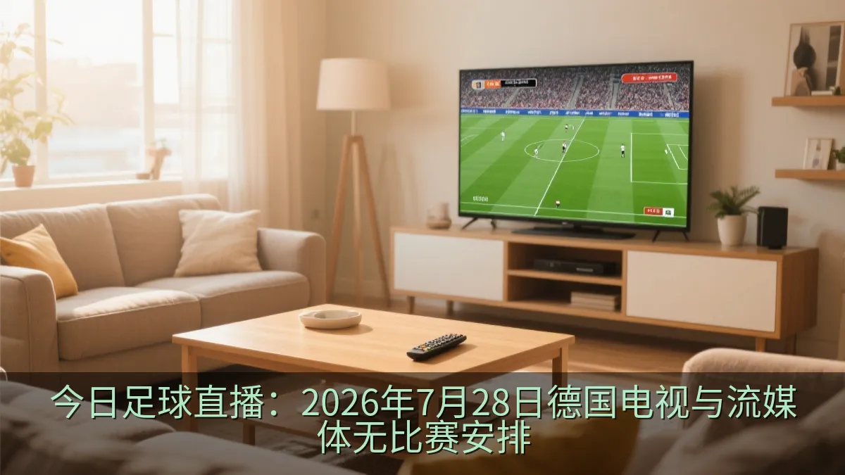 客厅电视屏幕显示足球比赛画面