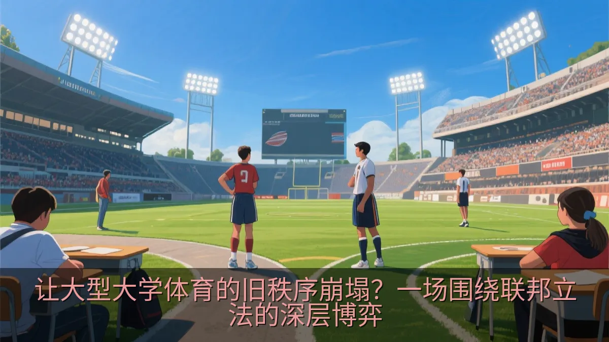 大学体育赛事与商业化压力之间的视觉对比
